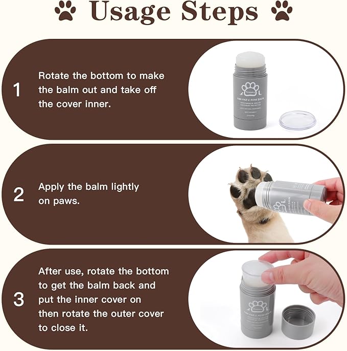 Cat Dog Paw Pad Balm Stick (2.4 oz) | Natural Lick Safe Dog Paw Blam Protector, Soother &amp; Moisturizer for Cracked Dry &amp; Damaged Paws, Nose &amp; Elbows | Snout Soother for Dogs