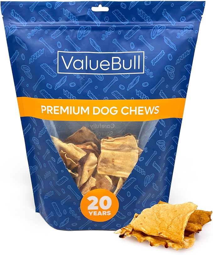 ValueBull USA Rawhide Chips, Chicken Infused, 2 Pound - Natural &amp; Safe, USA Beef Hide, Long Lasting, Chemical Free, No Artificial Flavors