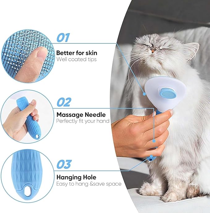 Namylya Cat Brush for Shedding &amp; Grooming – Slicker Brush for Dogs and Cats with Long Hair – Removes Tangles, Mats &amp; Loose Fur