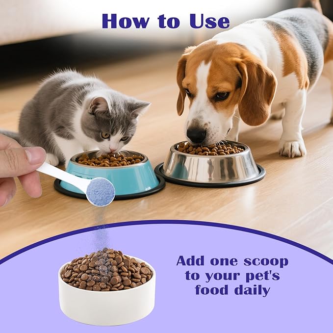 Dog Teeth Cleaning Powder, Dog Dental Powder and Cats Breath Freshener, Bad Breath &amp; Tartar Remover for Pets, Suitable for Large, Medium &amp; Small Canine(Blue)