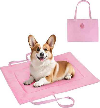 Kritter Planet Waterproof Foldable Dog Bed Pad for Camping &amp; Travel, Portable Roll-Up Dog Bed Car Seat Pet Cushion Mat with Handles for Medium &amp; Large Dogs, Indoor &amp; Outdoor Use