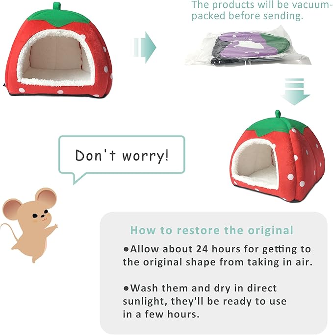 Guinea Pig Hideout 2 Pack Guinea Pig Bed House Cage Accessories Cozy Hide-Out for Hedgehog Ferret Chinchilla&amp;Other Small Animals