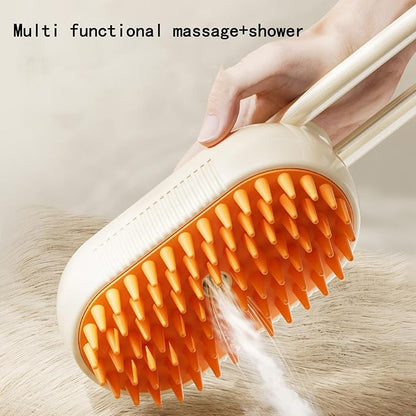Pet Grooming Brushm,Cat Brush,3 In1 Spray Cat BrushSelf-Cleaning Wet Dog Comb with USB Rechargeable &amp; Water Tank,Suitable for Dogs,Cats to Reduces Flying Hair (Brown)