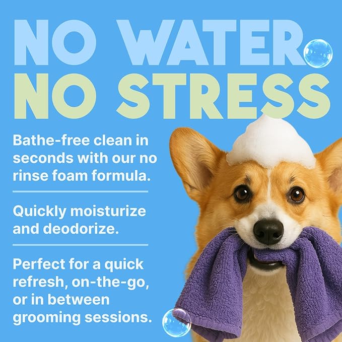 TropiClean Hypoallergenic Waterless Dog Shampoo | Dry Shampoo for Allergies &amp; Sensitive Skin | Safe for Cats | Puppies &amp; Kittens | No Rinse | 7.4oz