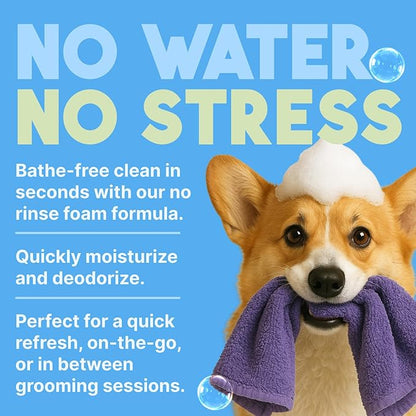 TropiClean Hypoallergenic Waterless Dog Shampoo | Dry Shampoo for Allergies &amp; Sensitive Skin | Safe for Cats | Puppies &amp; Kittens | No Rinse | 7.4oz