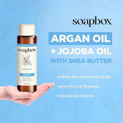 Soapbox Argan Shampoo &amp; Conditioner Set, Volumizing, Vegan, Color Safe, Harsh Sulfate &amp; Silicone Free, 1 Liter Each (Pack of 2)