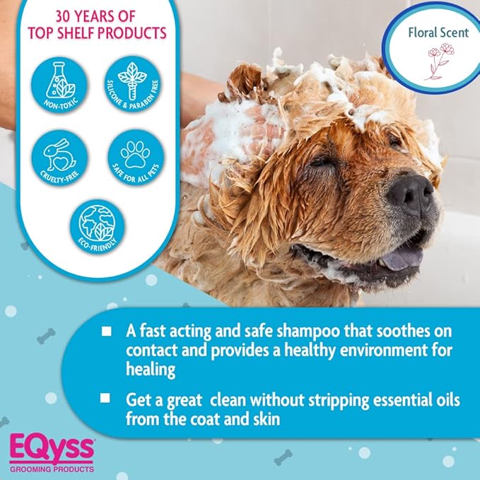 EQyss Micro-Tek Pet Shampoo - Soothes Dry Irritated Skin on Contact, Stops Itching, Scratching, Biting, Licking Hot Spots - for Cats &amp; Dogs (128 oz)