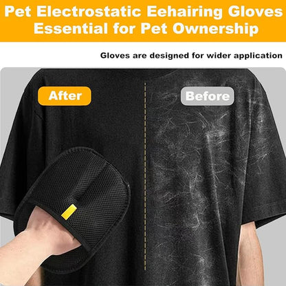 2 Pack Pet Hair Removal Gloves for Cats &amp; Dogs,2025 Electrostatic Pet Hair Removal Gloves for Bedding,Reusable &amp; Washable Efficient Grooming Gloves for Clothing,Furniture,Carpet,Car Seat,Pet Grooming