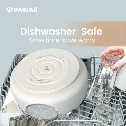 Pawaii Stainless Steel Dog Bowl with Non-Slip Rubber Base &amp; Double Wall Insulation - Durable Design | Includes ID Tag | Dishwasher Safe Food &amp; Water Bowl for All Dogs (68oz)