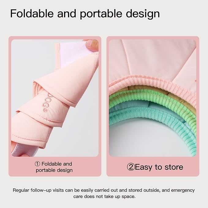 Touchdog Foldable Dog Cone Collar for Cats &amp; Dogs - Adjustable Soft Recovery Collar with Waterproof PU Coating, Lightweight Design, 24.5cm/9.6in Wide Barrier (Pink, XL)