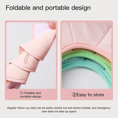 Touchdog Foldable Dog Cone Collar for Cats &amp; Dogs - Adjustable Soft Recovery Collar with Waterproof PU Coating, Lightweight Design, 24.5cm/9.6in Wide Barrier (Pink, L)