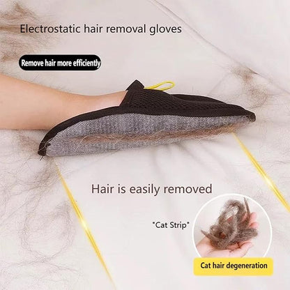 Fursweep Gloves Pet Hair Remover, Kivori Pet Grooming Glove, Pet Hair Remover Electrostatic Gloves, Furmingle Double Sided Cat Grooming Glove, Reusable Cat &amp; Dog Hair Remover, for Couch, Carpet