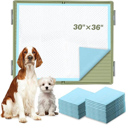 Puppy Pads &amp; Holder Set – Includes 20 Extra Large 30×36in Pee Pads, Anti-Slip Leak-Proof Pee Pad Holder with Secure Lock for Puppies &amp; Large Dogs and All Breeds