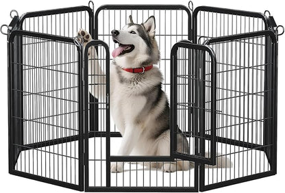 40 Inch Dog Playpen - 8 Panels Metal Pet Exercise Pen for Medium-Large Dogs, Indoor/Outdoor Dog Fence for Yard, Garden, Camping &amp; RV Travel