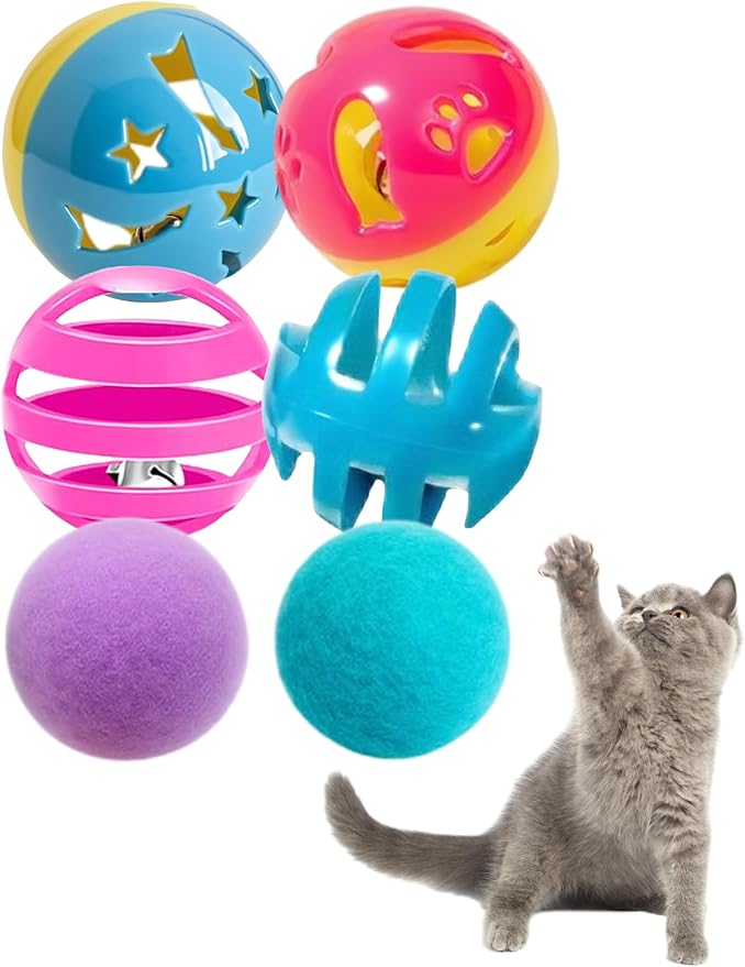 6-Pack Cat Toys for Indoor Cats, Playfully Content (1.5&