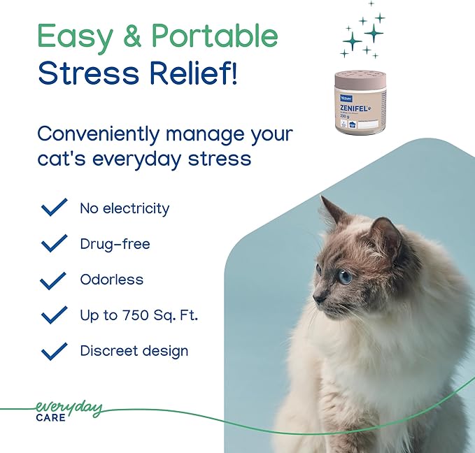 Virbac Zenifel Gel Diffuser for Managing Stress-Related Behaviors in Kittens &amp; Cats - No Electricity Needed - Lasts Up to 2 Months - 1 Diffuser