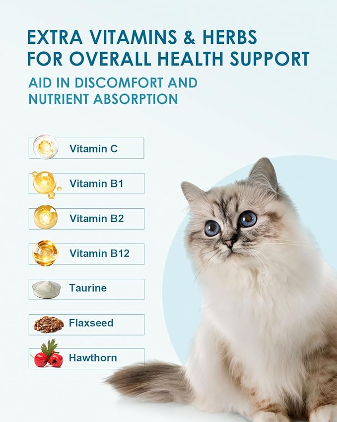 Hairball Treatment for Cats,Cat Hairball Remedy,Hair Ball Relief,Feline Digestive Support Supplement with Enzymes,Fiber &amp; Psyllium Husk–Natural Constipation Relief (Cat Grass Flavor/2floz)