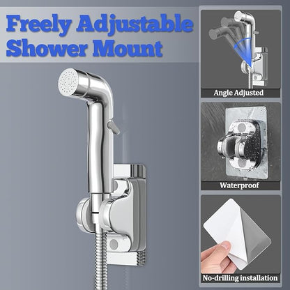 Dog Shower Attachment Metal, YDmeet Pet Washing Hose Attachment for Fast &amp; Clean Bathing, Brass 3 Way Diverter, Adjustable Sprayer wtih Turn Off, 8 ft Hose and Holder, Chrome