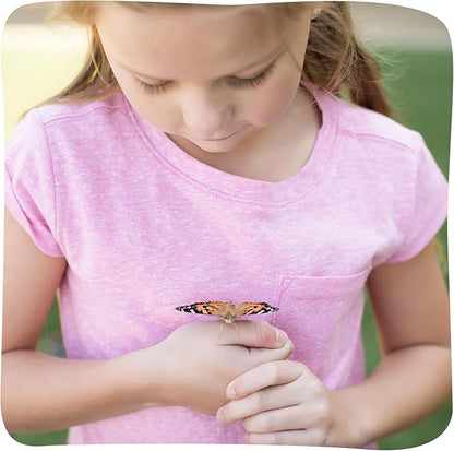 Insect Lore Butterfly Garden Kit – 10 Live Caterpillars, Habitat, STEM Journal, 2 Chrys-a-lid Holding Logs &amp; Feeder – Grow &amp; Release Painted Lady Butterflies – Educational Science Toy