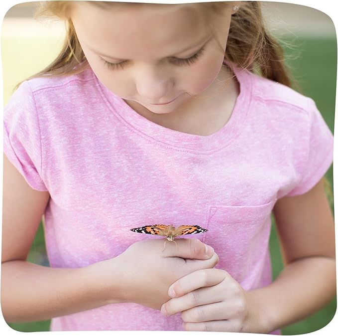 Insect Lore Butterfly Farm - Live Cup of 5 Caterpillars, Reusable Habitat, STEM Butterfly Activity Journal &amp; Supplies - Grow, Observe and Release Painted Lady Butterflies
