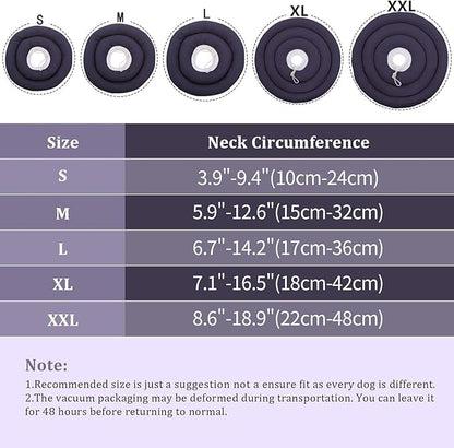IDOMIK Dog Recovery Collar, Waterproof Soft Dog Cone After Surgery, Comfy Protective Elizabethan Collar Alternative for Dogs Cats, Adjustable Pet Neck Donut Cone Anti-Licking Biting Wounds,Grey,M
