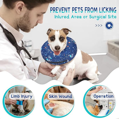 Supet Inflatable Dog Cone Collar for Small Dogs Puppies Cats, Soft Dog Cone Alternative After Surgery for Puppies Cats to Stop Licking
