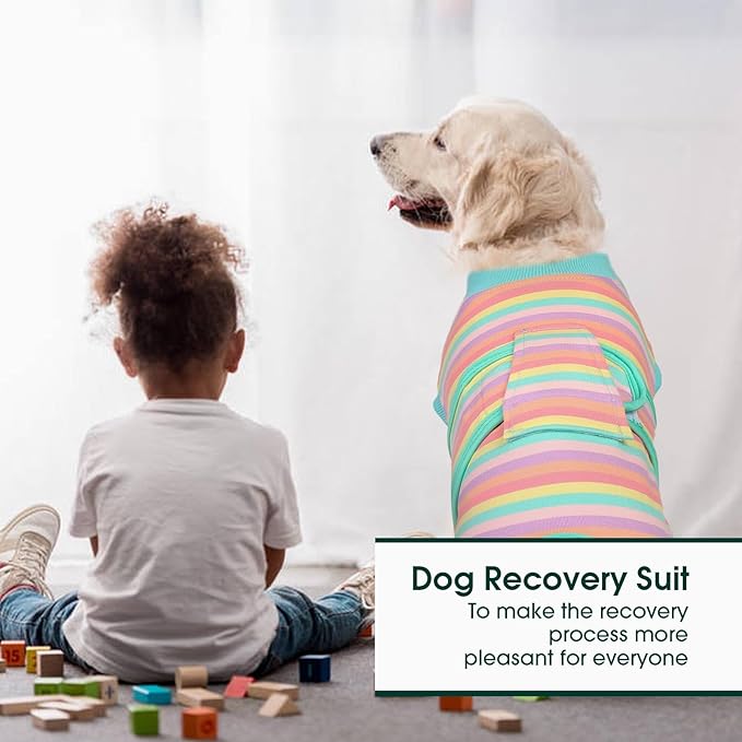 Kuoser Recovery Suit for Dogs Cats After Surgery, Professional Pet Recovery Shirt Dog Abdominal Wounds Bandages, Substitute E-Collar &amp; Cone,Prevent Licking Dog Onesies Pet Surgery Recovery Suit