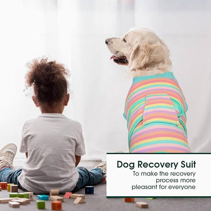Kuoser Recovery Suit for Dogs Cats After Surgery, Professional Pet Recovery Shirt Dog Abdominal Wounds Bandages, Substitute E-Collar &amp; Cone,Prevent Licking Dog Onesies Pet Surgery Recovery Suit