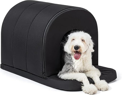 Orthopedic Dog House - Outdoor Waterproof Dog Shelter w/Porch - Indoor Pet House w/Egg-Crate Foam - Cooling - Machine Washable - Ideal for Extra Large Breeds &amp; Fits 42-Inch Crate - 41"x27"