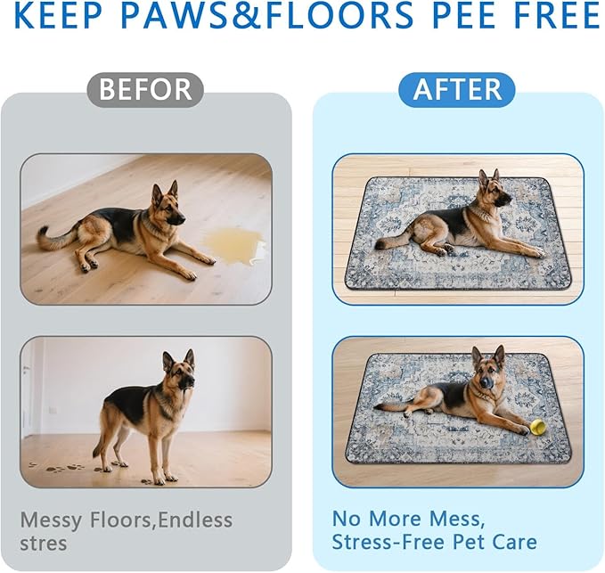Washable Pee Pads for Dogs 2 Pack, Absorbent Reusable Puppy Pads Waterproof, Leakproof &amp; Non-Slip Whelping Pad, Potty Training Pads for Dogs Playpen Mat 48x48