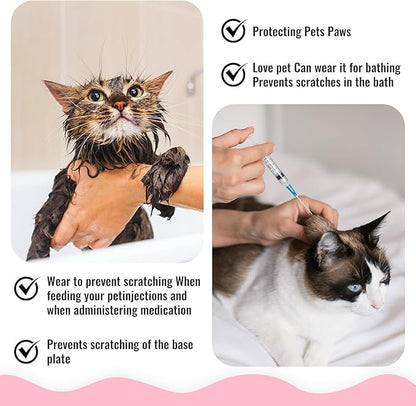 4Pcs Cat Shoes, Anti Scratch Cats Claw Covers, 3.62×1.57 Inches Breathable Mesh Nail Caps for Cats Claws, Adjustable Cat Mittens for Pet Bathing Feeding Cutting Nails(Black)