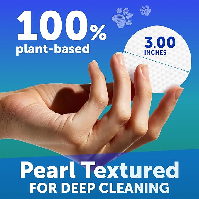 Dog Ear Wipes - 100 ct - Removes Wax and Dirt - Soothing Ear Cleaner Wipes for Dogs, Puppies - 100% Plant Based, Unscented with Coconut Oil - Ear Infection Treatment to Relief Itching &amp; Inflammation