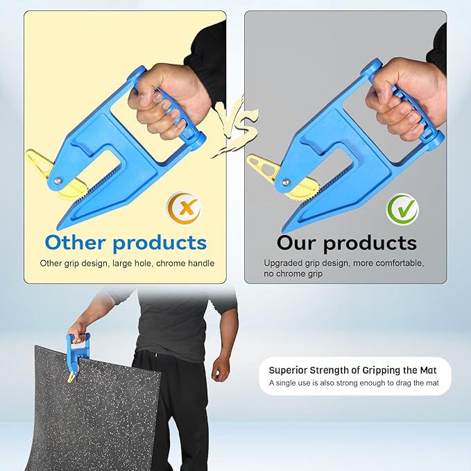 Heavy Duty Stall Mat Gripper, a Pair of Mat Mover Tool - Effortless Remover for Thick Rubber Mats in Horse Stalls, Barn, Gym, Trailer - Easy Lift &amp; Move to Save Your Back