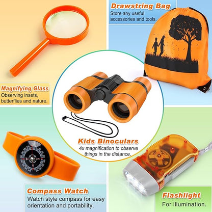 Kids Explorer Kit &amp; Bug Catcher Kit, Camping Gear for Kids, Outdoor Exploration Set with Backpack &amp; Binoculars, Ideal Outdoor Adventure Toys for Boys Girls 3-12