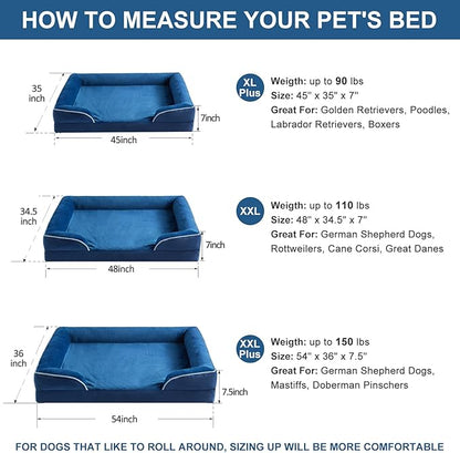 WNPETHOME Dog Beds for Large Sized Dogs, Washable Orthopedic Dog Couch Sofa Bed with Waterproof Lining &amp; Non-Skid Bottom for Pet Sleeping