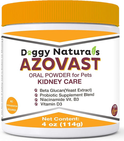 Azovast Powder Kidney Restores &amp; Kidney Powder for Dogs &amp; Cats, (4 Oz) - (175 Scoop/Jar) NO Refrigeration Required - Help Support Kidney Function &amp; Manage Renal Toxins (Made in U.S.A) (4 Oz)