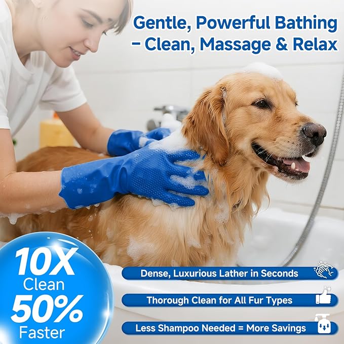 3-in-1 Pet Steam Brush Set for Dogs &amp; Cats, Grooming Comb with Spray, Defur Tool, Water-Free Shampoo, Bath Gloves,Bath Brush, Tooth &amp; Ear Brush, Towel (11PCS)