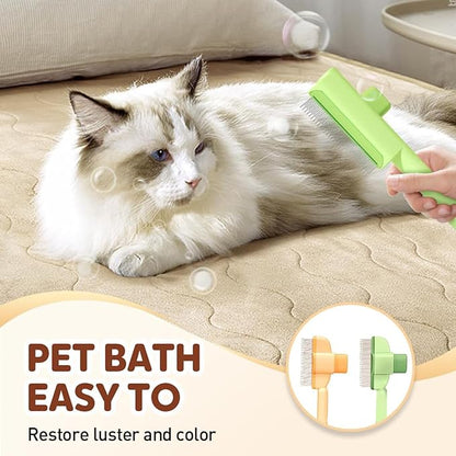 Zen Brush for Cats, Zenbrush Cat Comb, Self Cleaning Pet Comb Grooming Brush, Catdogcomb Pet Grooming for Massaging and Cleaning Shedding Hair (2Green)