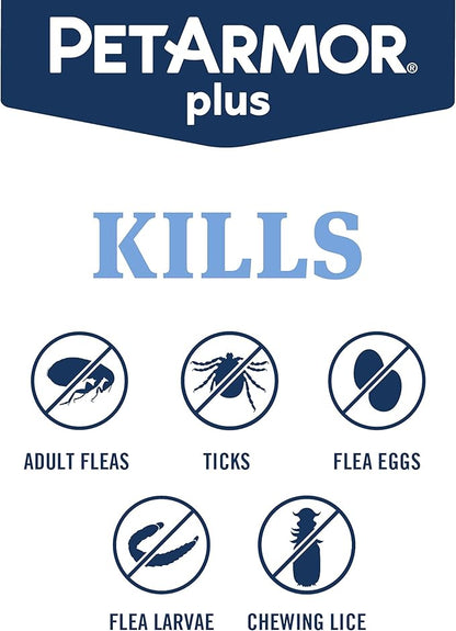 PetArmor Plus Flea and Tick Prevention for Dogs, Dog Flea and Tick Treatment, 12 Doses, Waterproof Topical, Fast Acting, Large Dogs Dogs (45-88 lbs)