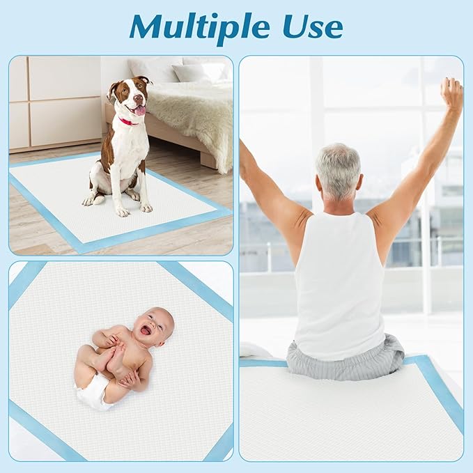 50 Count 30” x 36” Super Absorbency Disposable Underpads, Leakproof Quick Drying, Baby Puppy &amp; Adults Bed Pads Disposable Adults, Dog Pee Pads Extra Large, XXL Incontinence Pads