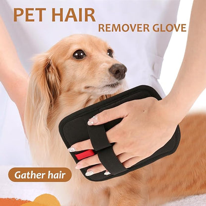 6 Pcs Pet Hair Removal Glove, Electrostatic Pet Hair Remover Gloves, Reusable Cat &amp; Dog Hair Cleaning Gloves, Suitable for Couch, Furniture, Blankets, Curtain, Car Seat