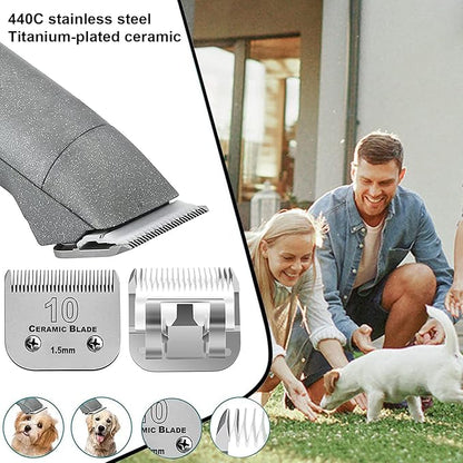 7pcs Dog Grooming Blades Compatible with Andis/Wahl/Oster Dog Clippers,Detachable Ceramic Blade &amp; Stainless Steel Blade,Size: