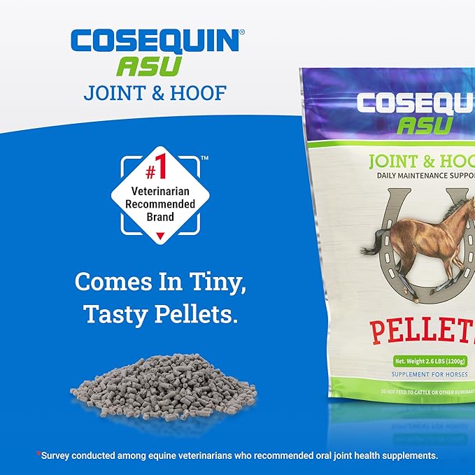 Nutramax Laboratories Cosequin ASU Joint &amp; Hoof Pellets Joint Health Supplement for Horses - Pellets with Glucosamine, Chondroitin, MSM, and Biotin, 1200 Grams