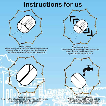 Pet Hair Remover Glove for Cats &amp; Dogs, Cat Grooming Gloves for Hair Removal, 2025 New Upgrade Efficient Grooming Glove for Pets Hair, Grooming Clothes, Sofas(2pcs)