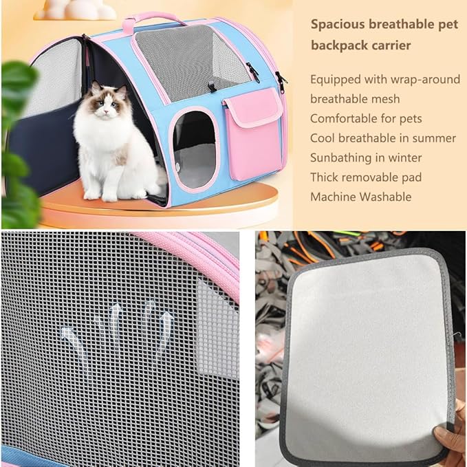 【See-Through Bubble Window】 Pet Carrier Backpack for Cats &amp; Small Dogs | Bubble Backpack with Breathable Mesh | for Travel, Hiking, Camping &amp; Outdoor | Hands-Free Pet Carrier for Animals Up to 15lbs