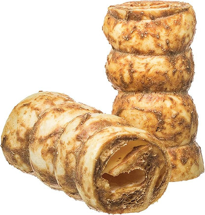 Redbarn Pet Products All-Natural Beef Cheek Rolls for Dogs, Grain-Free Cow Cheeks, Rich in Collagen, Available in Chicken &amp; Carrot Glaze or Uncoated Chicken &amp; Carrot, Small/Medium (Pack of 25)