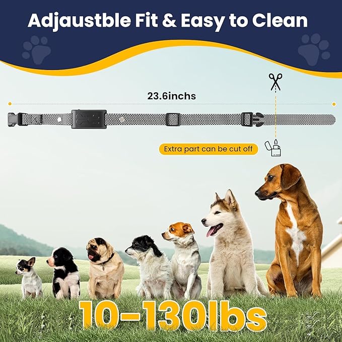 Wireless Dog Fence Invisib for Dogs Electric Fence 185 Days Standby Training Collar, Flash Light &amp; Waterproof Portable Dog Perimeter Collar with 3 Training Mode for 1 Dog Large Medium
