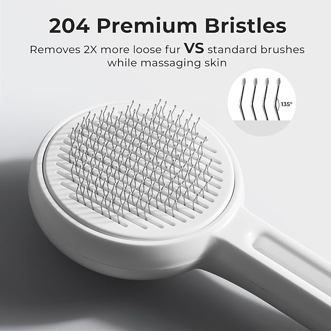 Self Cleaning Slicker Cat Brush - Skin Friendly Shedding Grooming Tool for Dogs &amp; Cats, Pet Supplies Accessories, Deshedding Comb for Short Long Haired Kittens, Massage Function to Removes Loose Fur