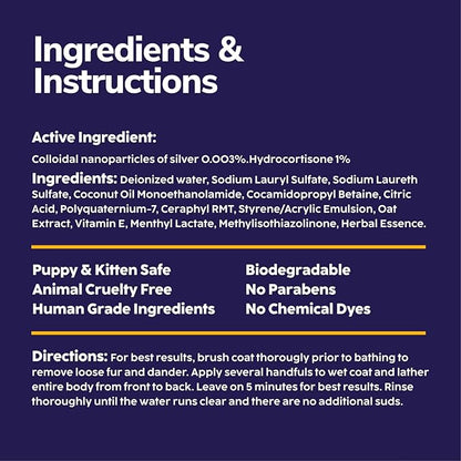 Medicated Dog Shampoo for Itchy Skin Relief - Yeast Infection Treatment for Dogs &amp; Dog Allergy Relief Hot Spot Treatment - Hydrocortisone Antifungal Shampoo (16 oz)
