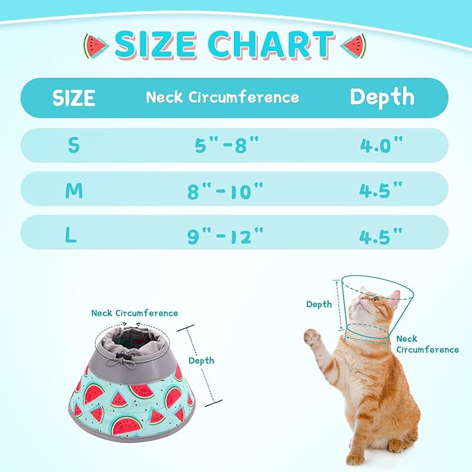 Cat Cone Collar Soft to Stop Licking, Adjustable, Foldable Lightweight Kitten Cones After Surgery Recovery for Cats &amp; Kittens, Cat Cone Alternative (Blue, M)